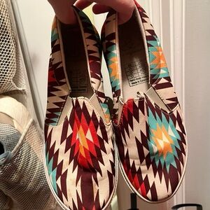 Tribal Pattern Slip-On Shoes
